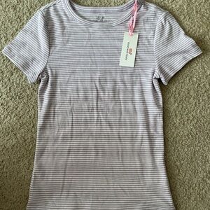 Vineyard Vines Women's Soft white and lavender Striped Tee